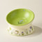 Green Rabbit Ceramic Cat Bowl With Elevated Non Slip Base 2