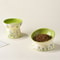 Green Rabbit Ceramic Cat Bowl With Elevated Non Slip Base 3