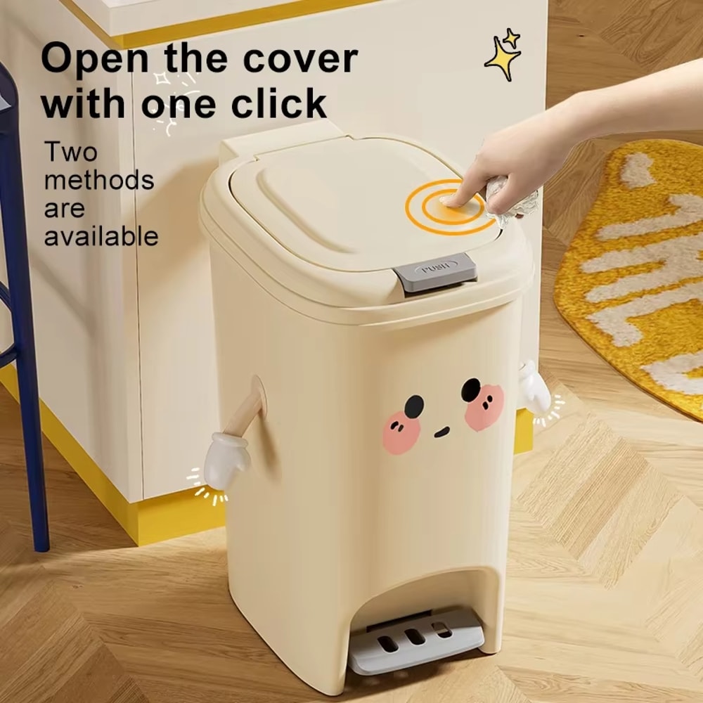 Modern Double Opening Pedal Trash Can For Kitchen And Living Room 5