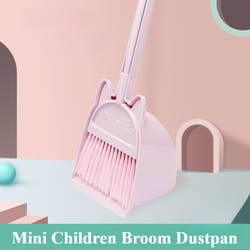 mini kids cleaning set toddler broom & dustpan cartoon play
