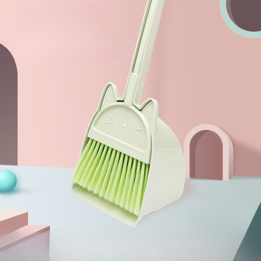 Mini Kids Cleaning Set Toddler Broom Dustpan Cartoon Play 7
