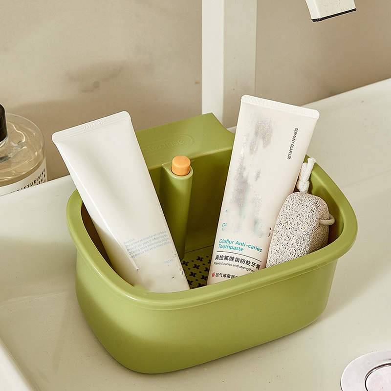 Premium Kitchen Sink Drain Basket With Openable Filter And Hanging Storage 1