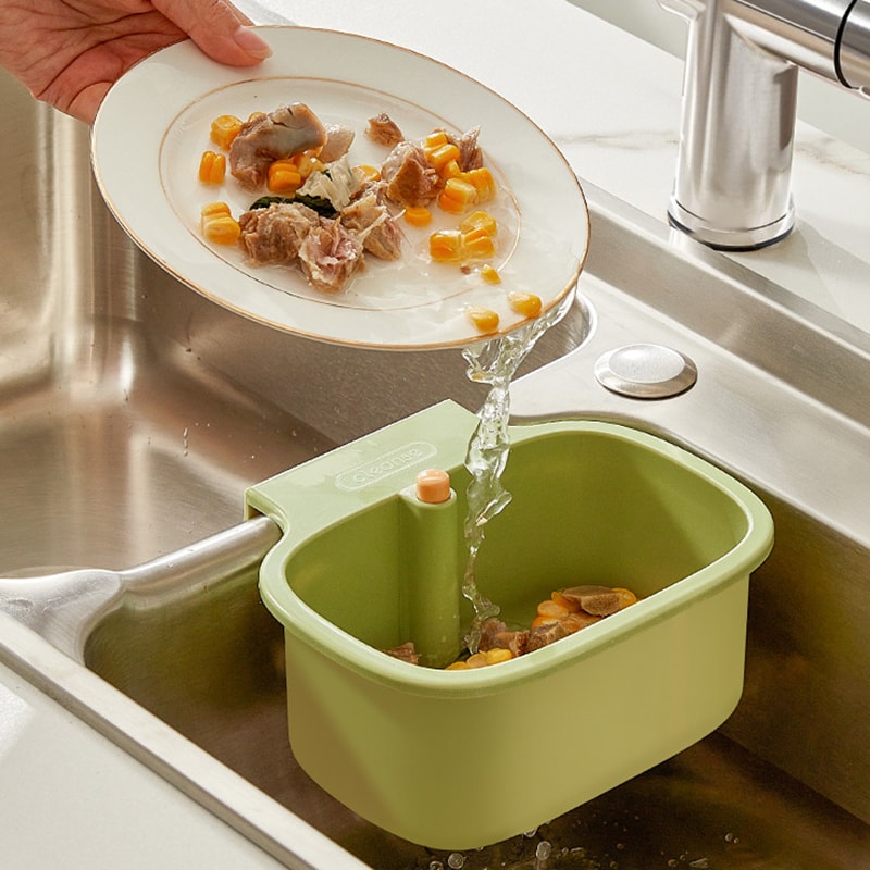 Premium Kitchen Sink Drain Basket With Openable Filter And Hanging Storage 2
