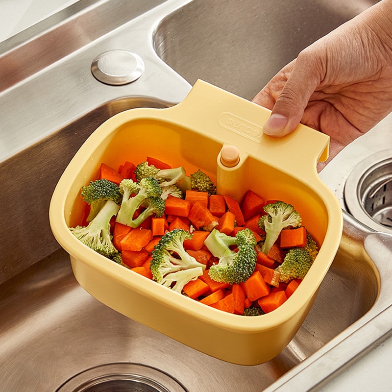 Premium Kitchen Sink Drain Basket With Openable Filter And Hanging Storage 3