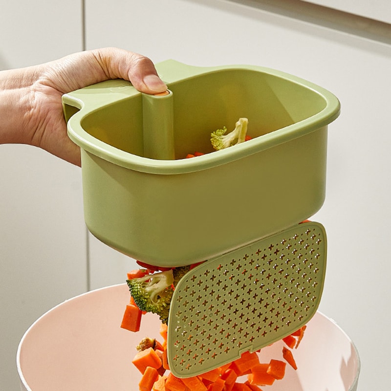 Premium Kitchen Sink Drain Basket With Openable Filter And Hanging Storage 4