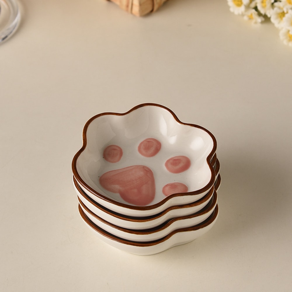 Ceramic Cat Claw Flavor Dish Cute Decorative Small Dish for Home