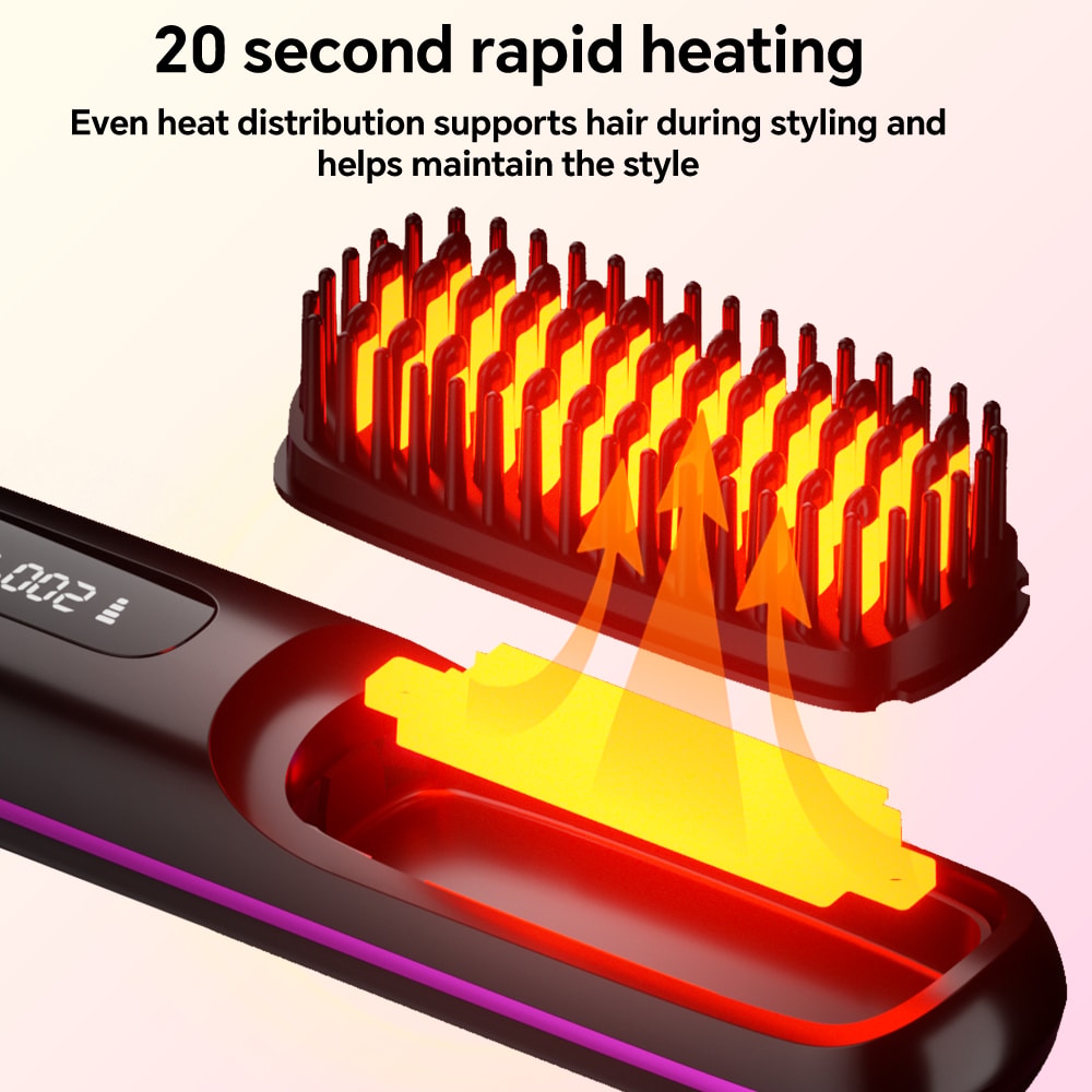 Hair Straightener Brush for Fast, Smooth Styling