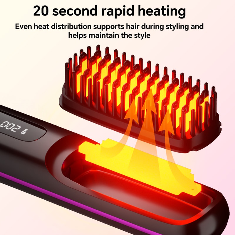 Hair Straightener Brush for Fast, Smooth Styling