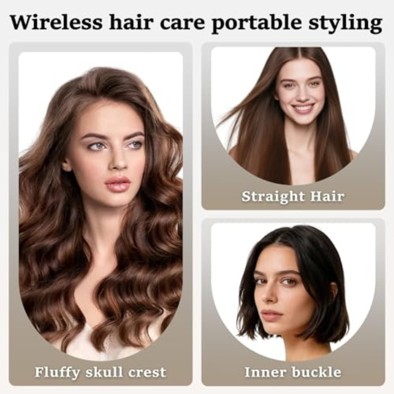 Portable Wireless Mini Hair Straightener Brush for Travel