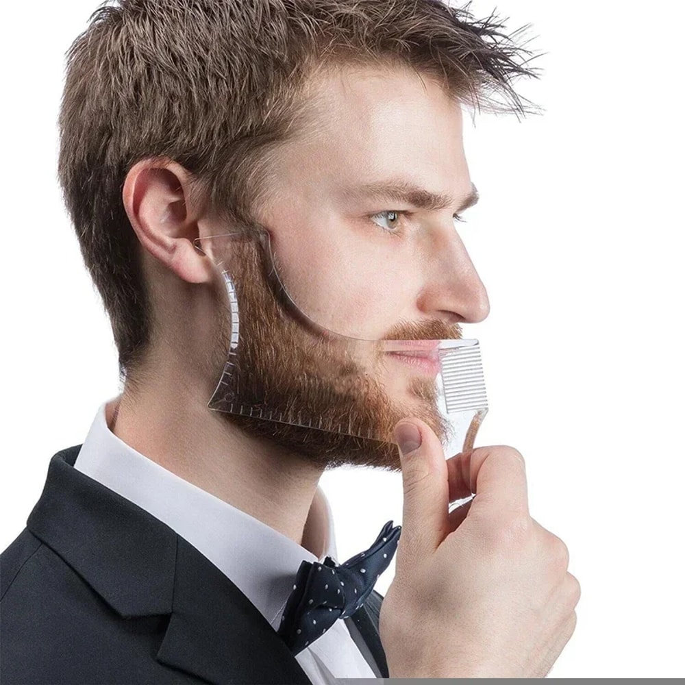 Mens Beard Shaping Tool Styling Comb Precision Beard Ruler 4