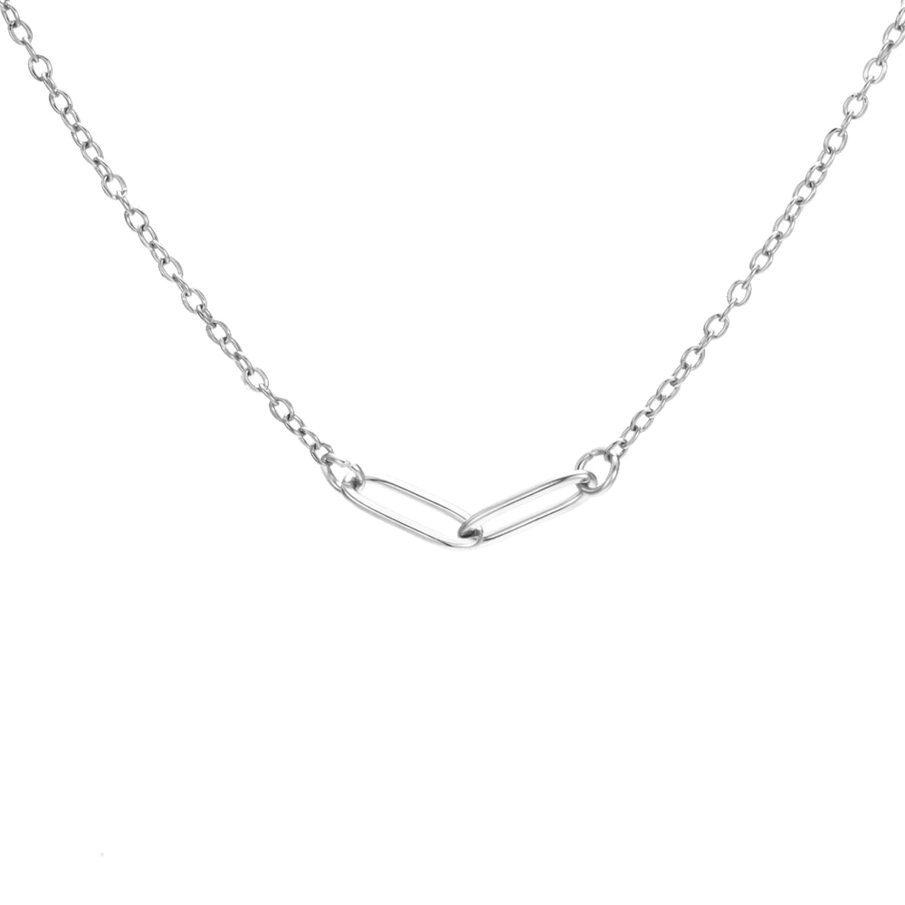 Stainless Steel Paperclip Choker Necklace for Women