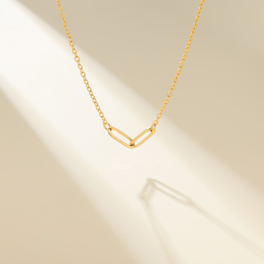 Stainless Steel Paperclip Choker Necklace for Women