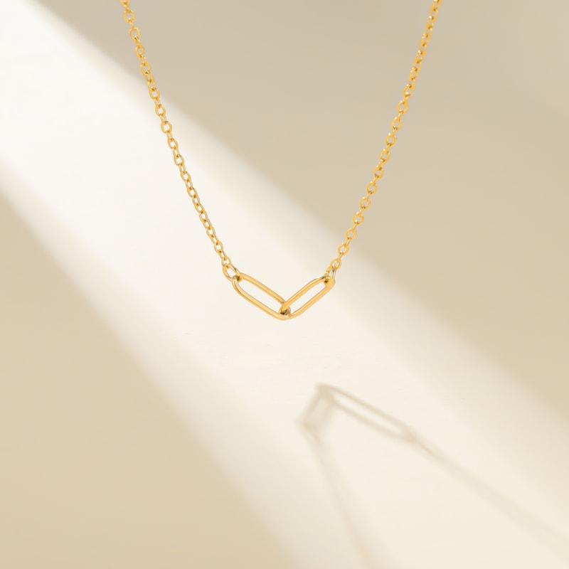 Stainless Steel Paperclip Choker Necklace for Women