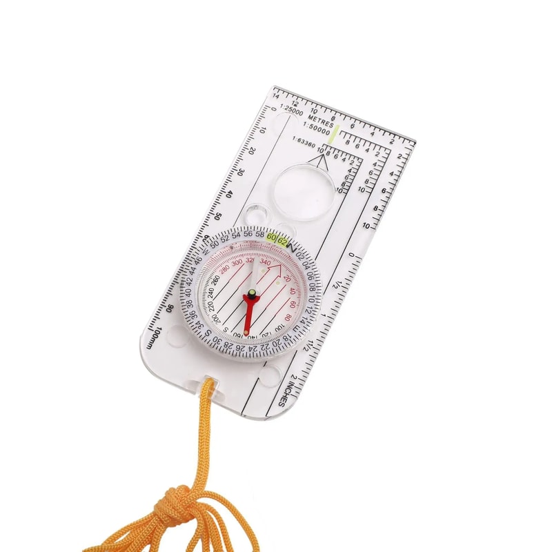 Portable Nautical Map Ruler & Compass for Hiking & Orienteering