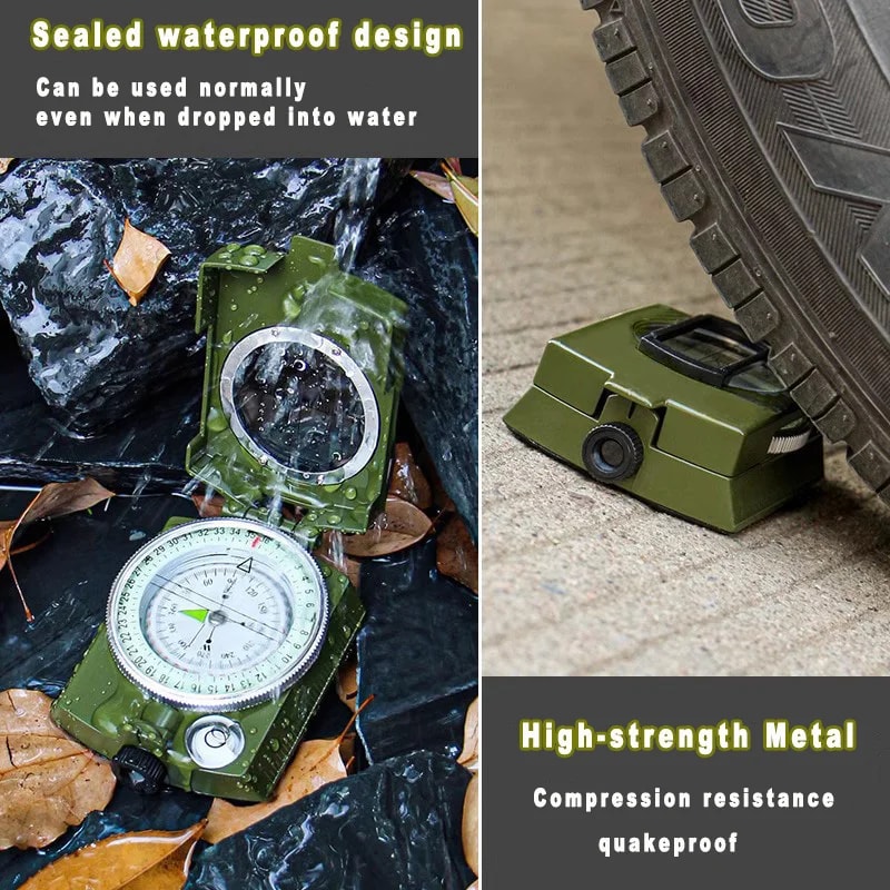 Multifunctional Tactical Survival Military Compass Waterproof Lensatic Navigation Tool 2