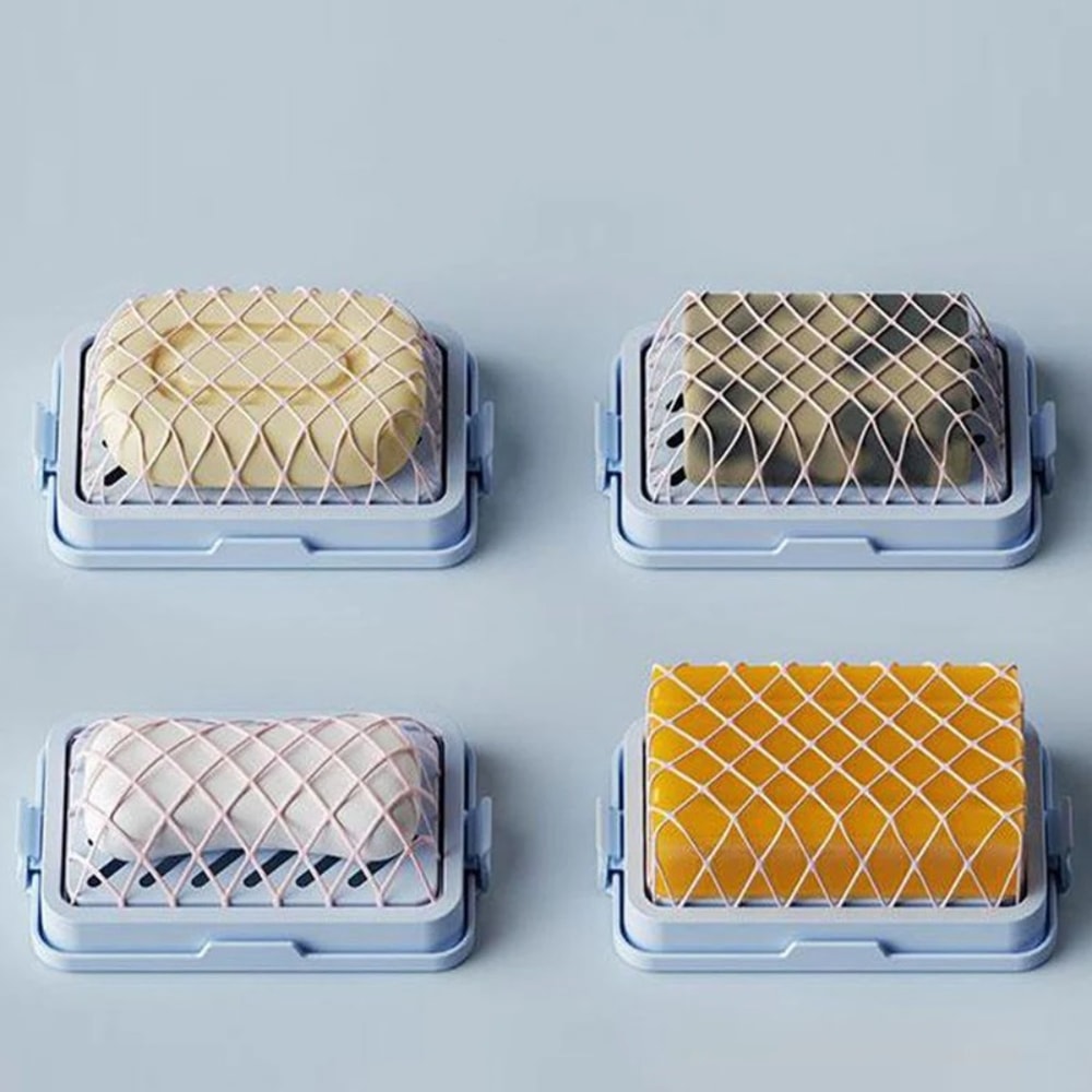 Portable Non Slip Soap Holder Box for Bathroom & Laundry