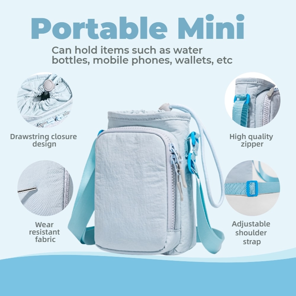 Adjustable Outdoor Water Bottle Carrier Bag With Phone Pocket 4