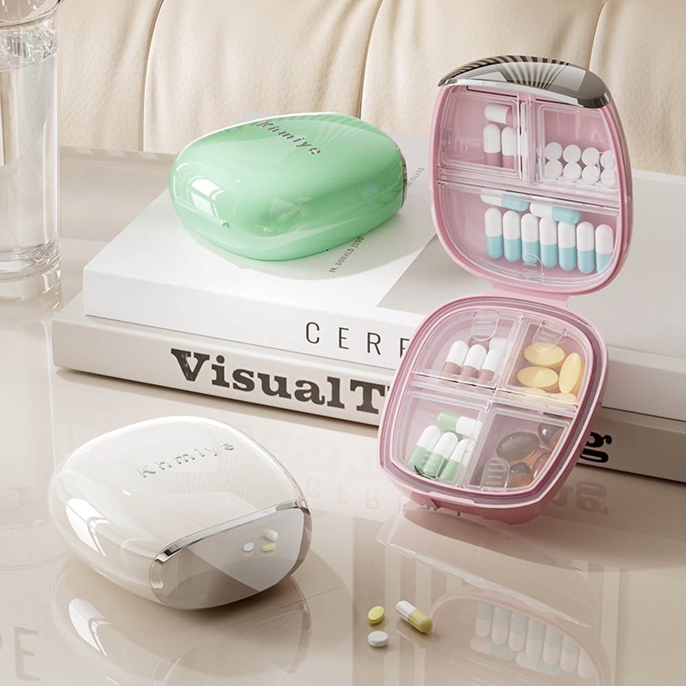 Premium Weekly Portable Pill Organizer Travel Medicine Box With Reminder 1