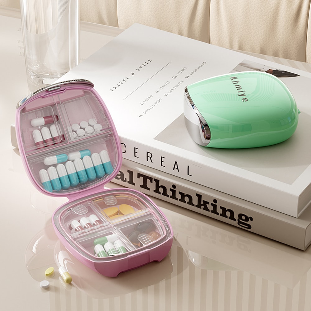 Premium Weekly Portable Pill Organizer Travel Medicine Box With Reminder 3