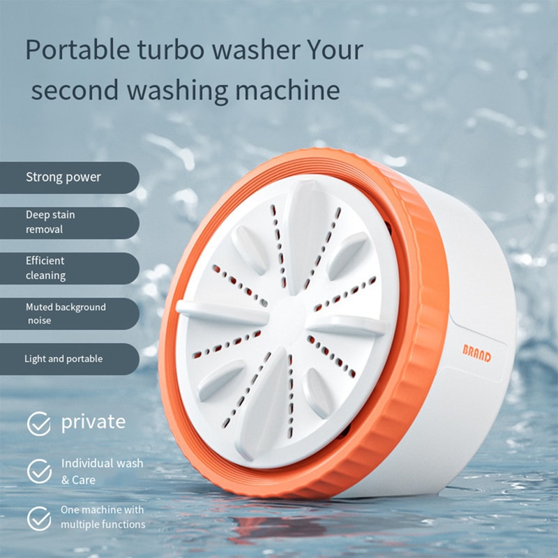 Portable Mini Washing Machine With USB Ultrasonic Cleaning For Travel Home 1