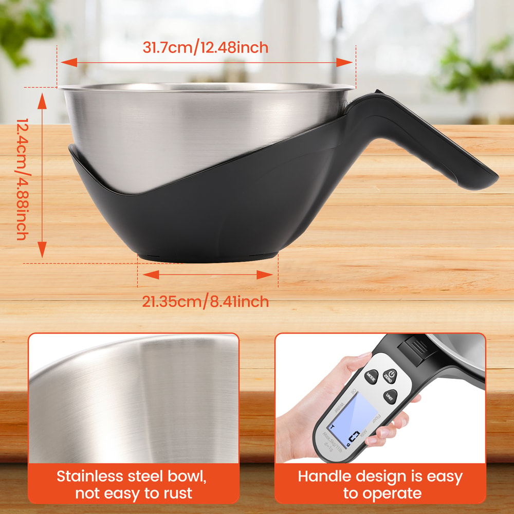 Digital Kitchen Scale With Stainless Steel Bowl High Accuracy Food Weighing Scale For Cooking 1