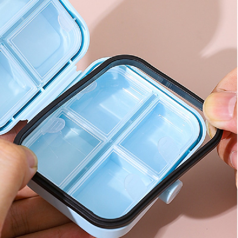 Compact Travel Pill Organizer Mini Medicine Case Weekly Tablet Box 4