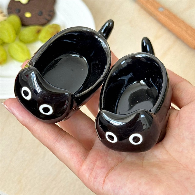 Hand Painted Ceramic Cat Bowl Cute Mini Dipping Plate Cat Sauce Dish For Tableware 1