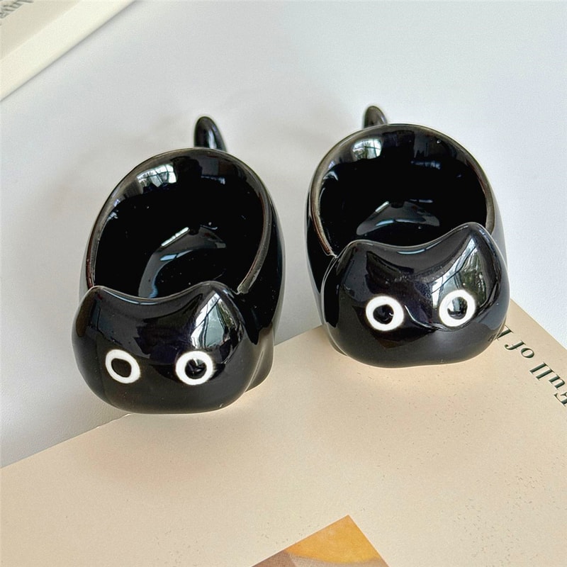 Hand Painted Ceramic Cat Bowl Cute Mini Dipping Plate Cat Sauce Dish For Tableware 2