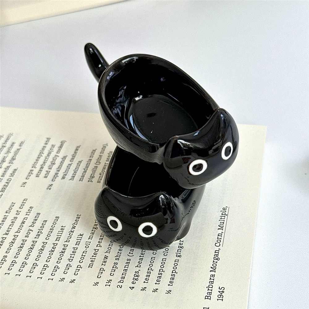Hand Painted Ceramic Cat Bowl Cute Mini Dipping Plate Cat Sauce Dish For Tableware 3