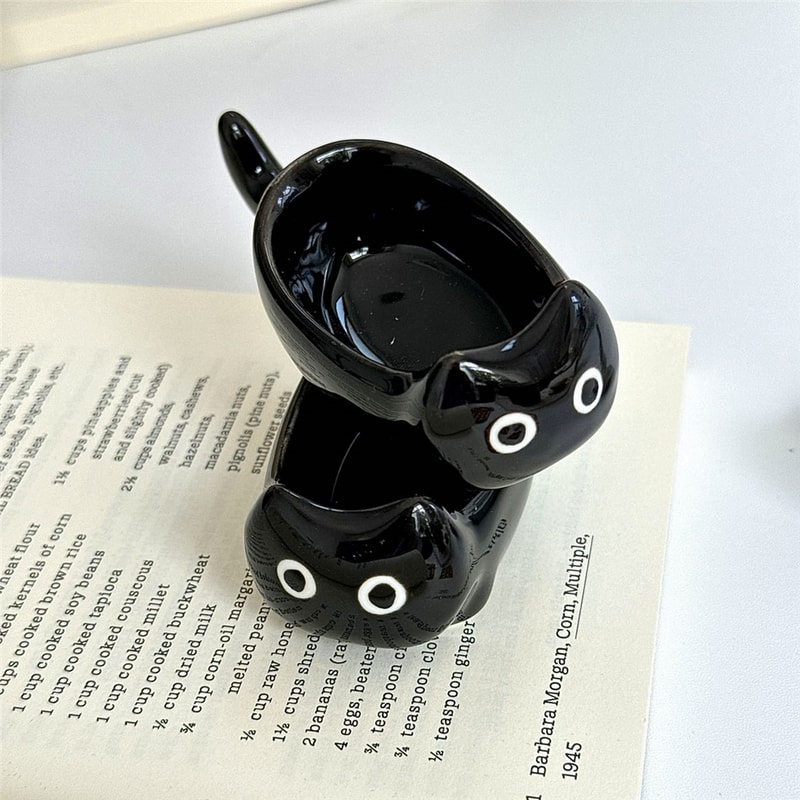 Hand Painted Ceramic Cat Bowl Cute Mini Dipping Plate Cat Sauce Dish For Tableware 3
