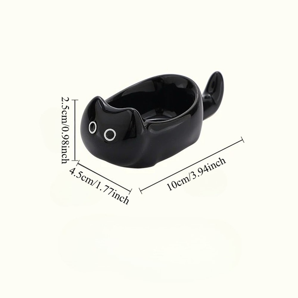 Hand Painted Ceramic Cat Bowl Cute Mini Dipping Plate Cat Sauce Dish For Tableware 7