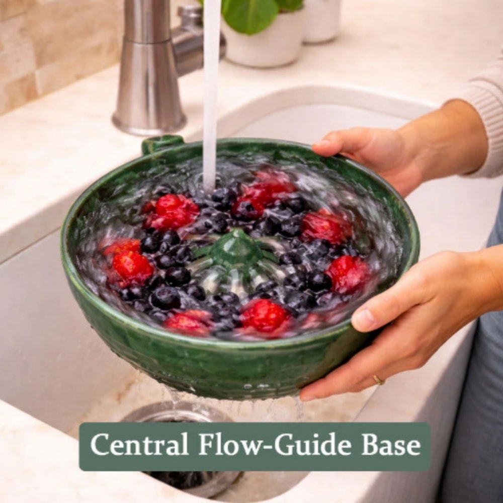 Automatic Swirl Fruit Vegetable Washing Bowl With Quick Drain Strainer 1