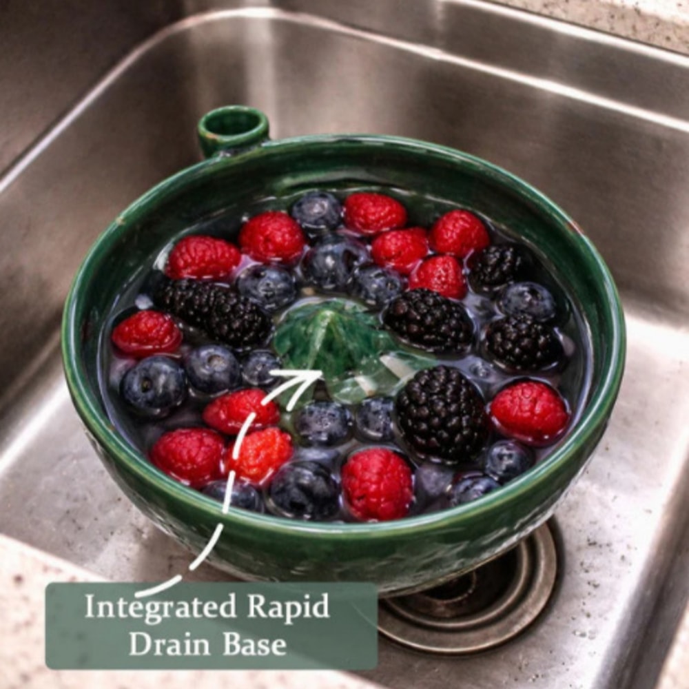 Automatic Swirl Fruit Vegetable Washing Bowl With Quick Drain Strainer 4