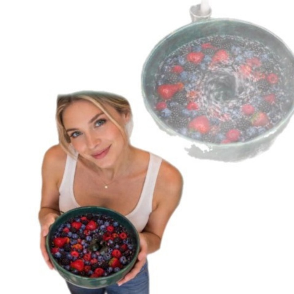 Automatic Swirl Fruit Vegetable Washing Bowl With Quick Drain Strainer 5