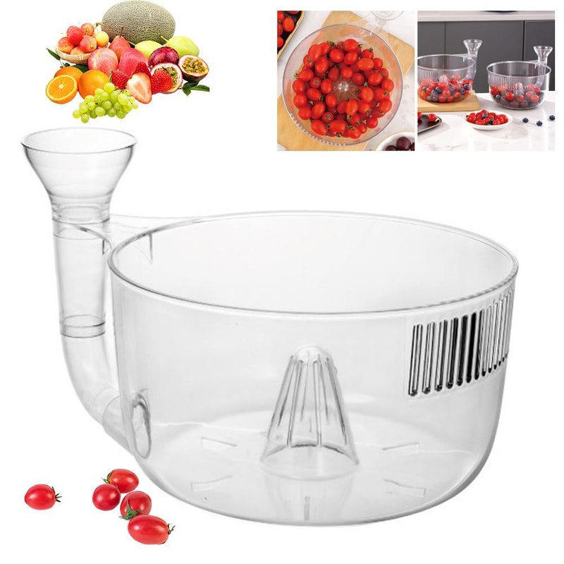 Premium Automatic Fruit Vegetable Washer With Strainer Easy Produce Cleaning Basket 0