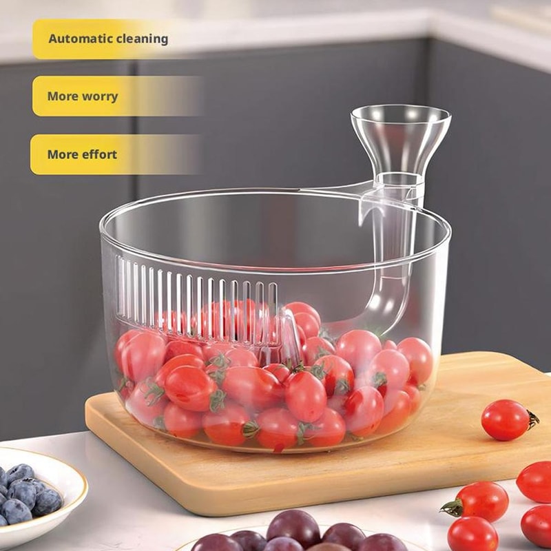 Premium Automatic Fruit Vegetable Washer With Strainer Easy Produce Cleaning Basket 3