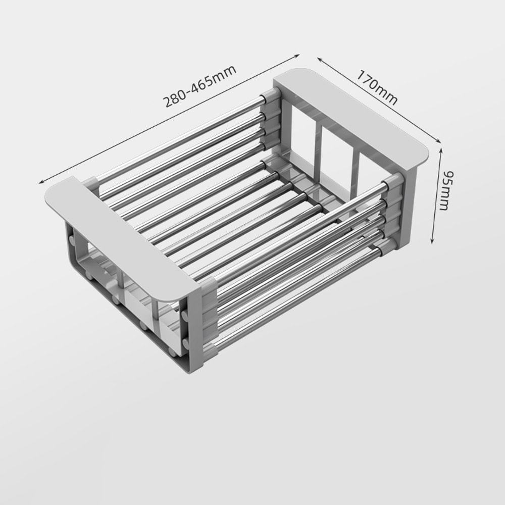 Stainless Steel Extendable Kitchen Sink Dish Drying Rack & Drainer