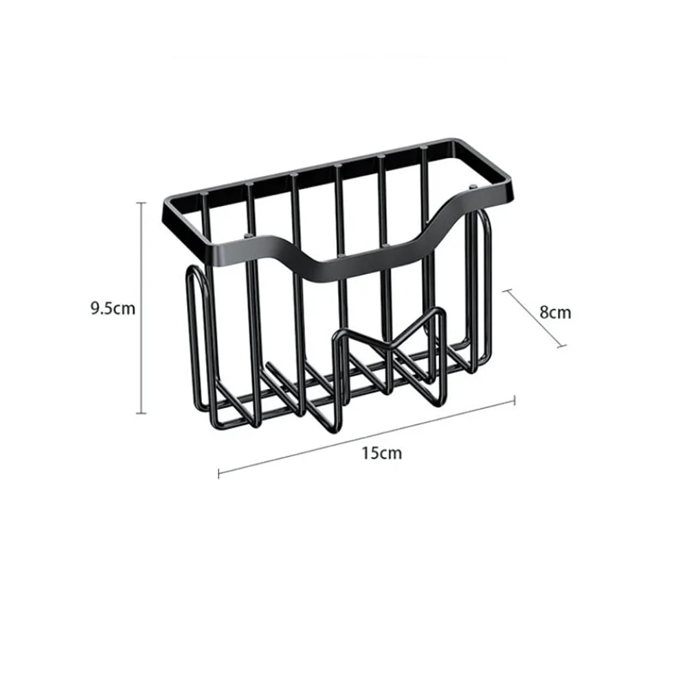 Premium Stainless Steel Sink Caddy Organizer With Sponge Brush Holder 6