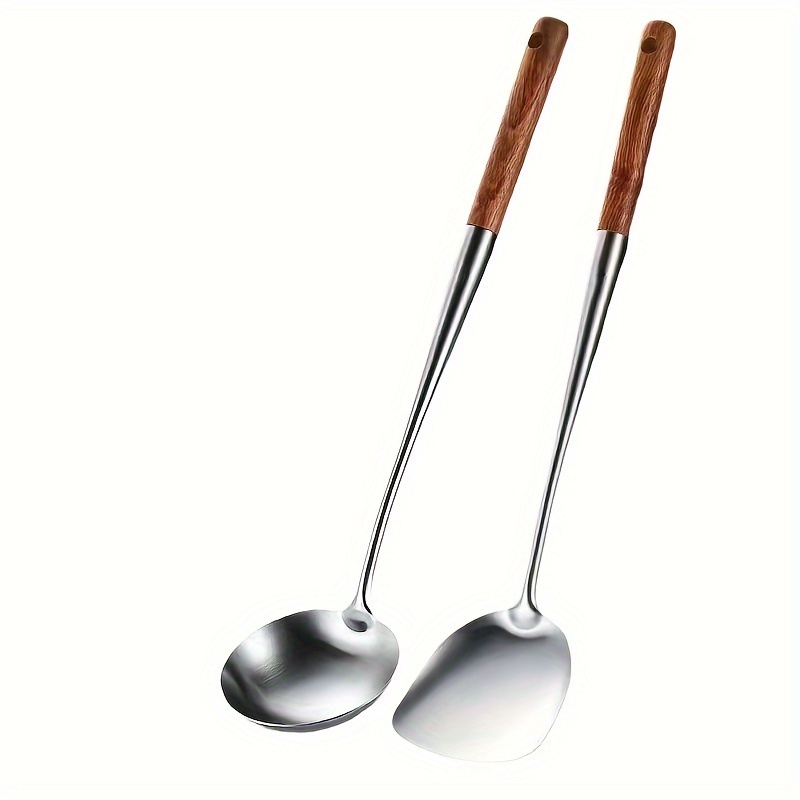 Premium Stainless Steel Spoon Heat Resistant Spatula With Rosewood Handle 0