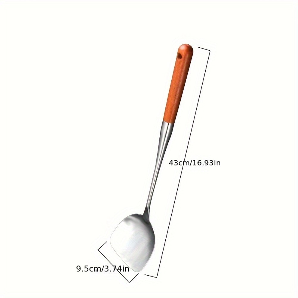 Premium Stainless Steel Spoon Heat Resistant Spatula With Rosewood Handle 7