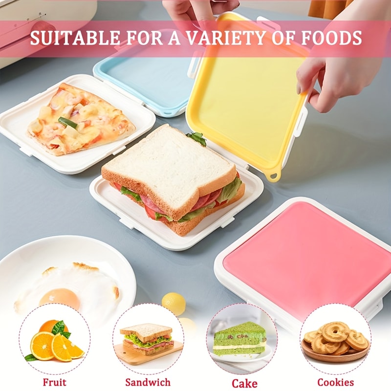 Compact Silicone Sandwich Storage Box Reusable Lunch Snack Solution 3