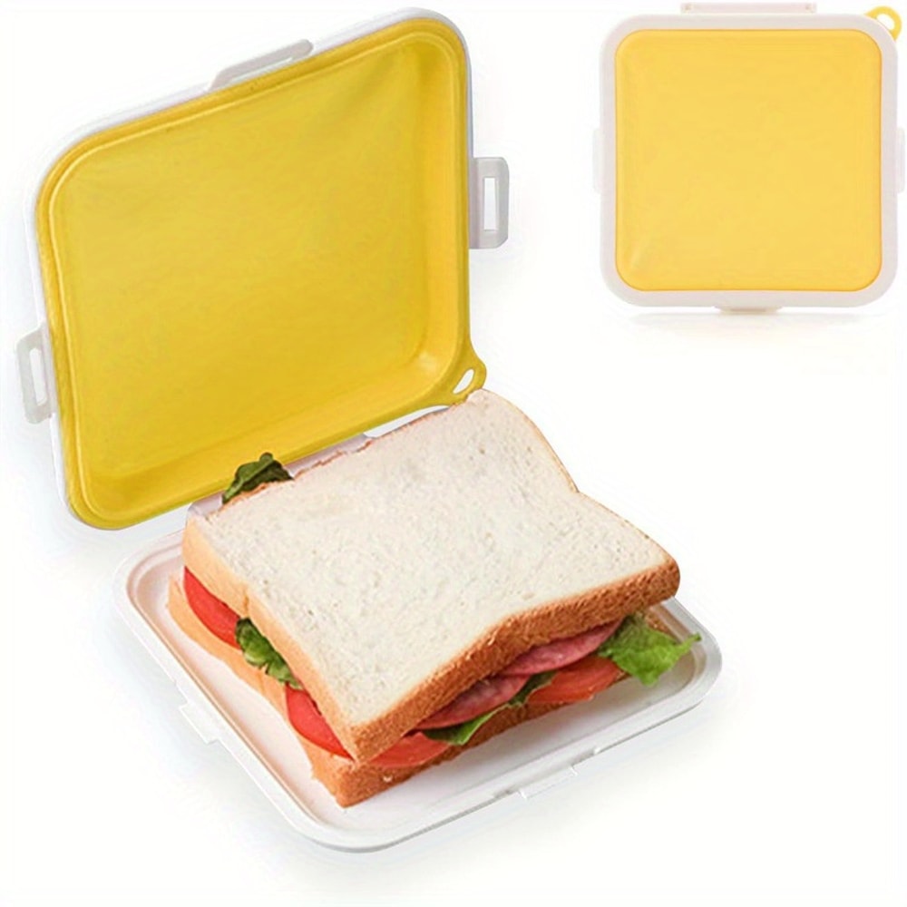 Compact Silicone Sandwich Storage Box Reusable Lunch Snack Solution 8