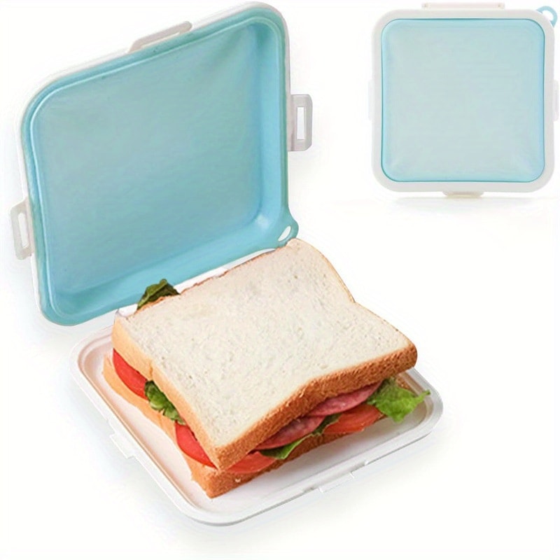 Compact Silicone Sandwich Storage Box Reusable Lunch Snack Solution 7