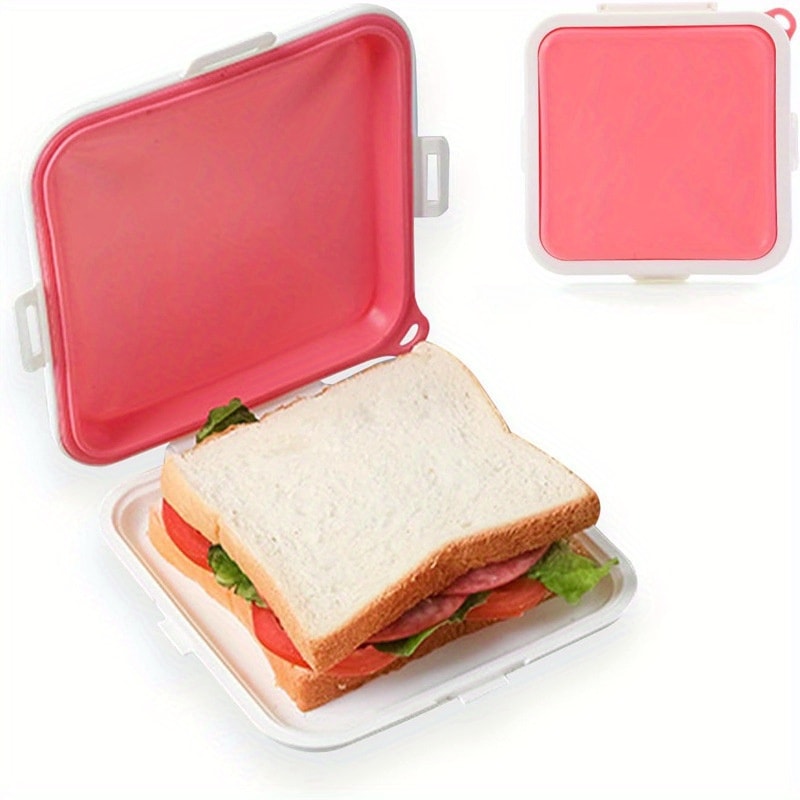 Compact Silicone Sandwich Storage Box Reusable Lunch Snack Solution 6