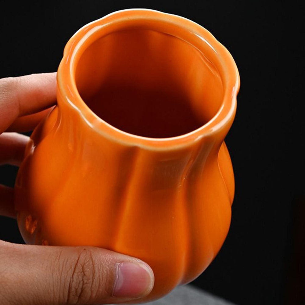 Premium Ceramic Pumpkin Jar with Lid Sealing Storage Canister for Kitchen & Tea