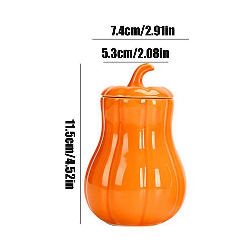 Premium Ceramic Pumpkin Jar with Lid Sealing Storage Canister for Kitchen & Tea