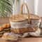 Handcrafted Willow Wicker Picnic Basket with Handle