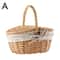 Handcrafted Willow Wicker Picnic Basket with Handle