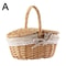 Handcrafted Willow Wicker Picnic Basket with Handle
