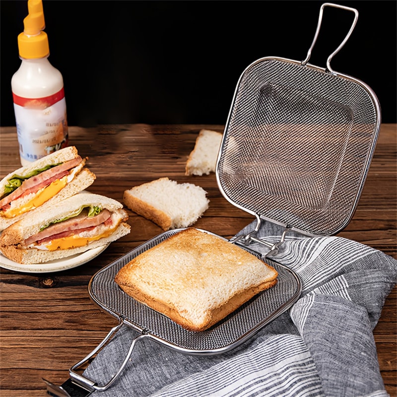 Stainless Steel Oven Sandwich Maker Grill Pan Non Stick Sandwich Toaster Clip